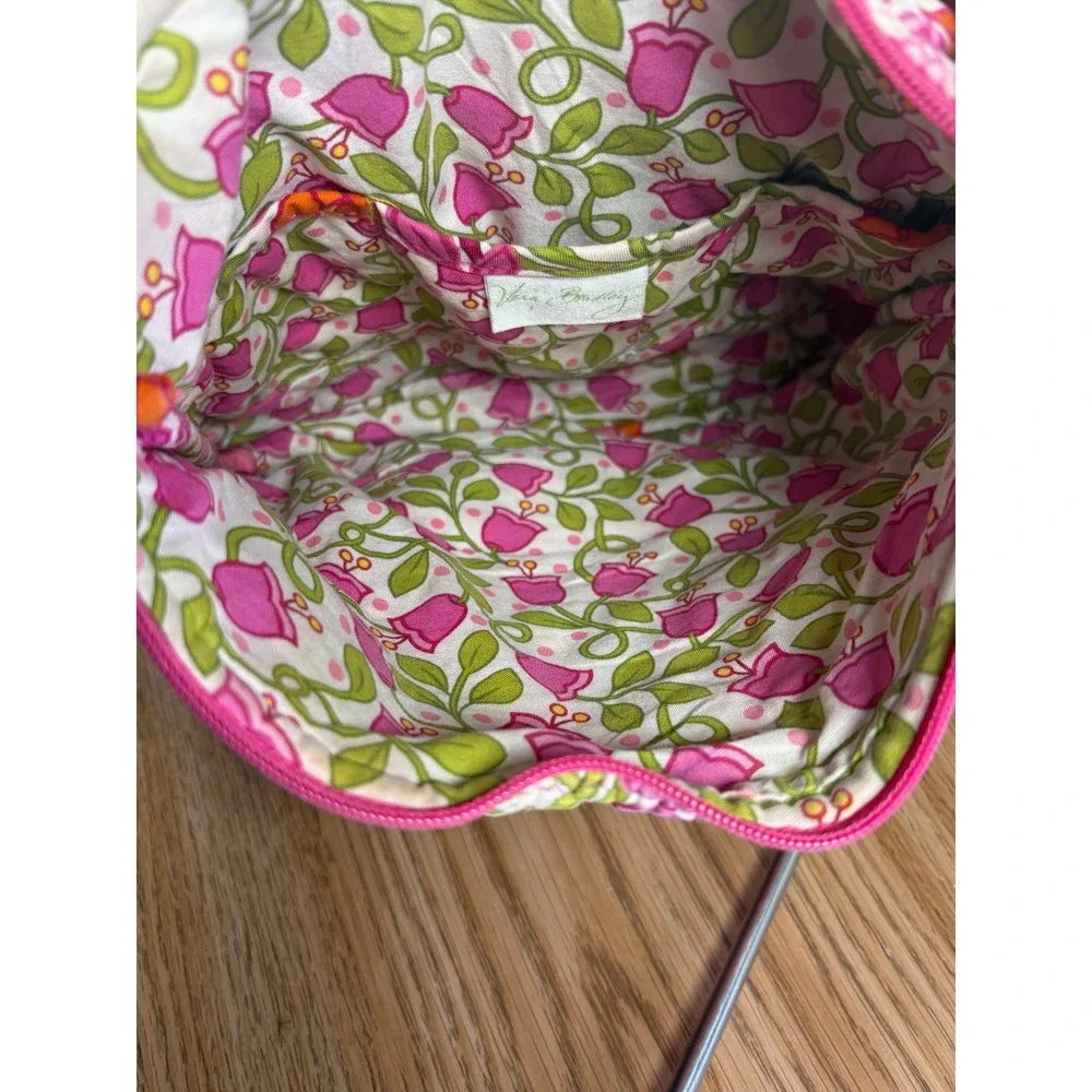 Vera Bradley Quilted Shoulder Bag Floral Pink Tulip Blossom‎ Print Crossbody